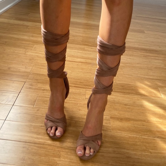 SOLD. FashionNova ribbon wrap heels - Picture 7 of 8